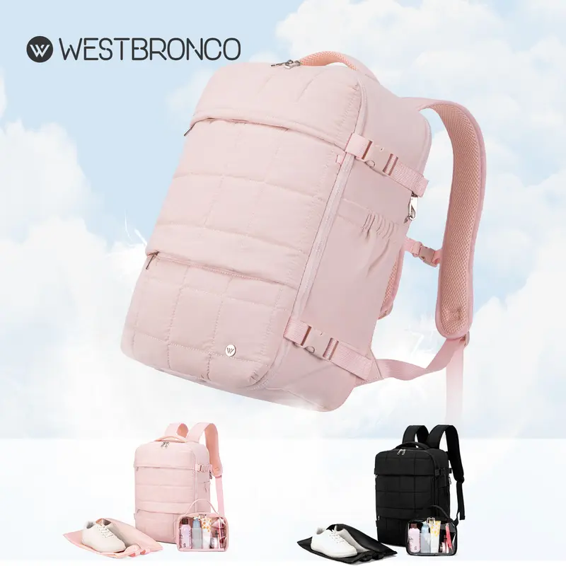 WESTBRONCO[PUFFER NUBIPACK] ransel multifungsional,terpisah basah dan kering,ritsleting anti-pencurian,lembut dan ringan,ransel perjalanan portabel 0