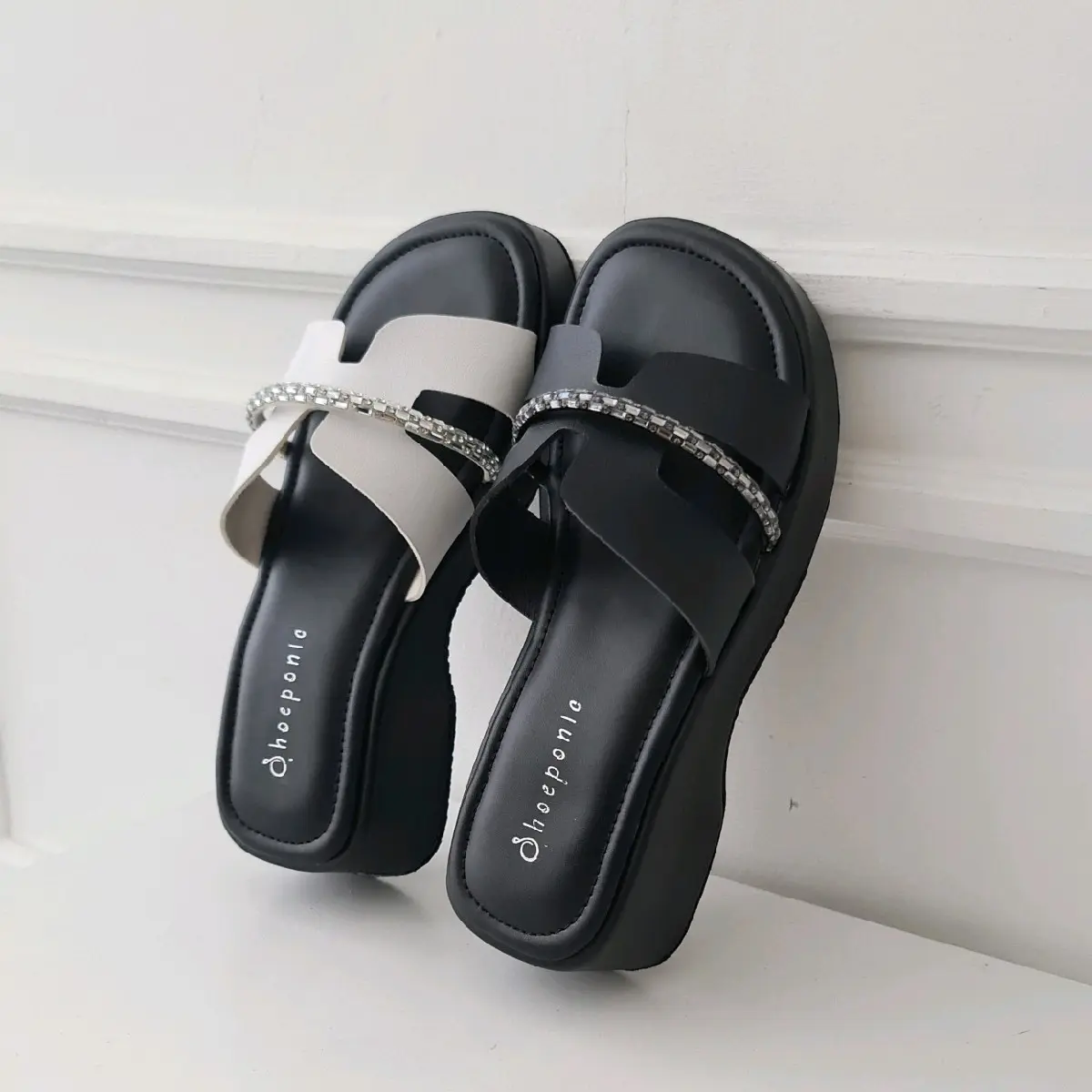 Shoeponic HERINA - 2024 Flatform Wedges Wanita 6cm Sol Karet