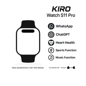 KIRO WATCH S11 Pro Smartwatch Olahraga dengan Layar HD 2.08" IP67 Waterproof Bluetooth Android iOS Anti-Carsickness 1000+ Faces Free Download Kompatibel dengan WhatsApp Chat dan NFC Akses Jam Tangan Pintar