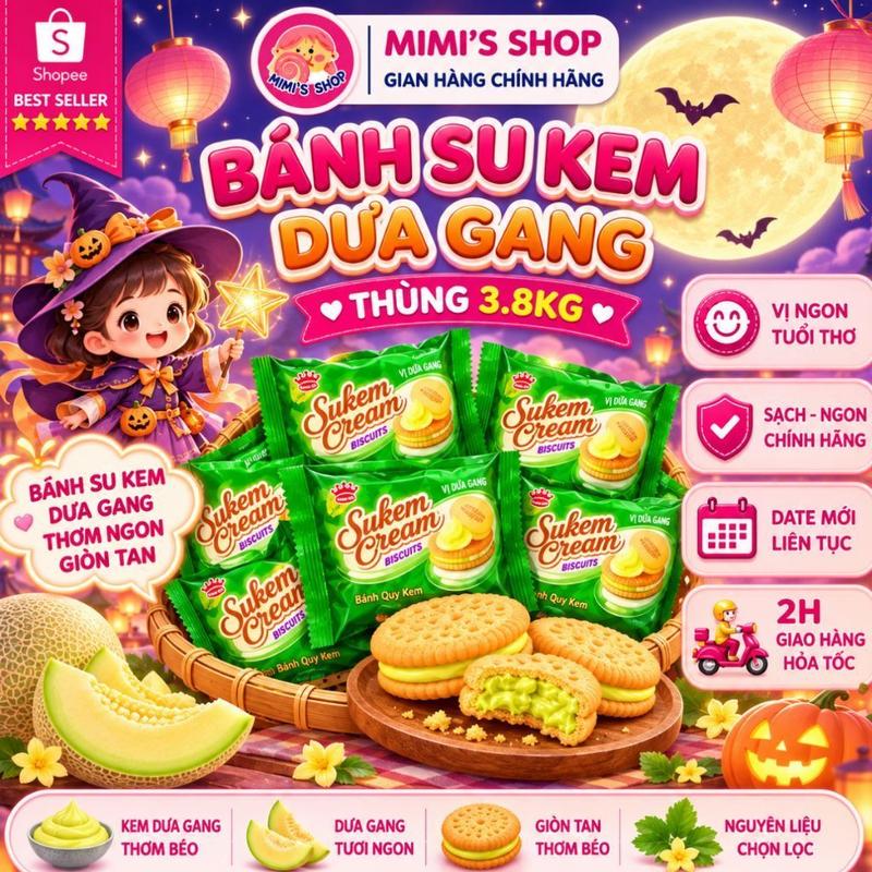 TOP (Sỉ) Thùng Bánh Sukem Dưa Gang Thùng 3.8kg Tân Hoàng Gia Bánh Lễ Tiệc Đám Cưới Đám Giổ Date Mới
