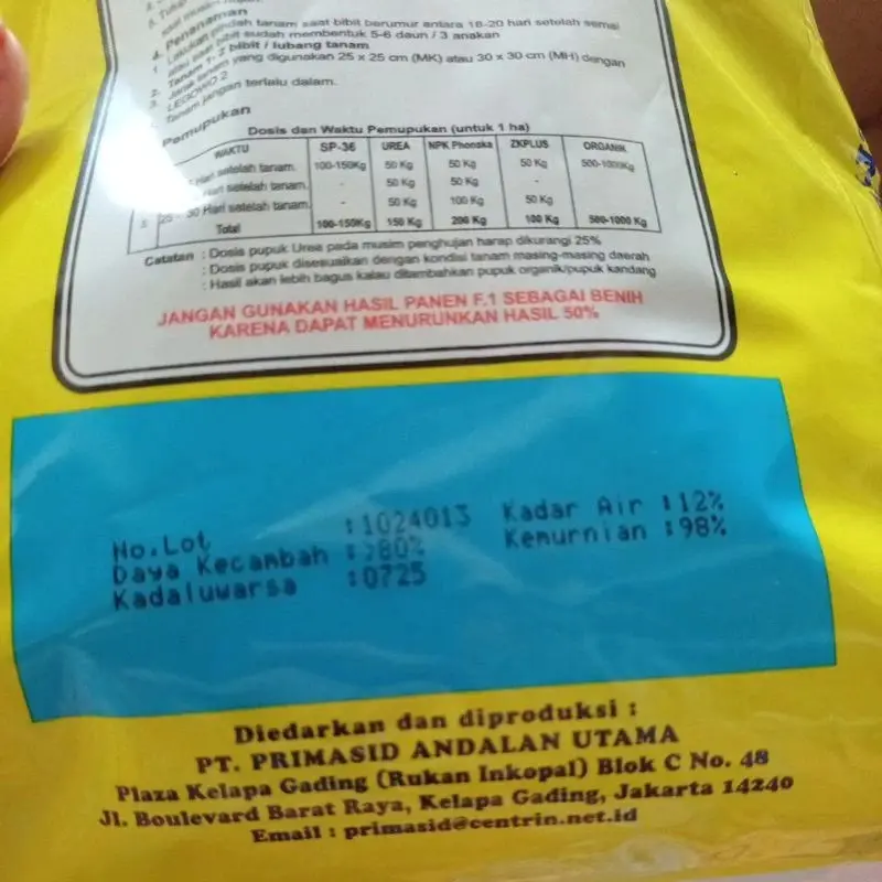 JUAL BENIH PADI HIBRIDA PRIMASID MAPAN 05 1Kg 4