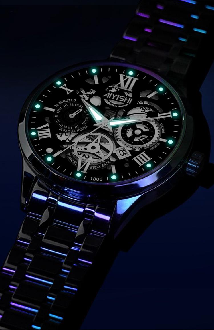 AIYISHI jam tangan pria jam tangan pria tahan air ori Tahan Air 30 Meter Mesin Kuarsa Otomatis Bahan Stainless Steel jam analog Garansi 2 Tahun jam tangan pria casual Kaca Jam Warna Hitam watch AIYISHI jam tangan pria jam tangan pria tahan air ori Tahan Air 30 Meter Mesin Kuarsa Otomatis Bahan Stainless Steel jam analog Garansi 2 Tahun jam tangan pria casual Kaca Jam Warna Hitam watch
