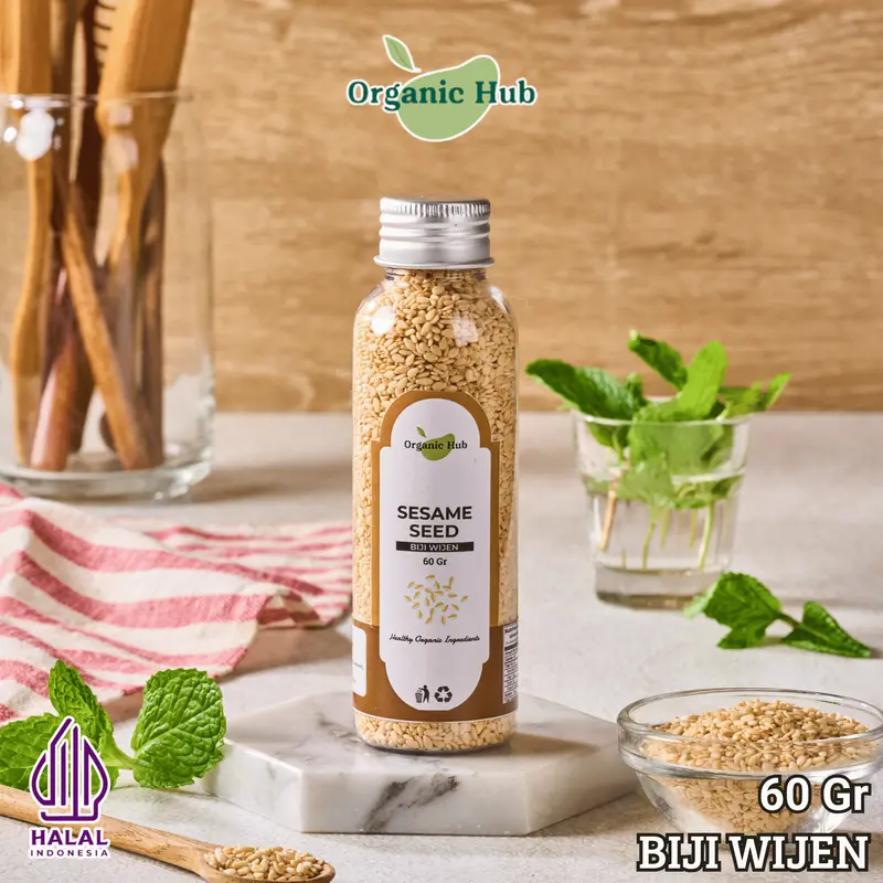 Organic Hub Biji Wijen Sangrai Roasted Sesame seed Biji Wijen Putih Bumbu Masak Hiasan Makanan 6