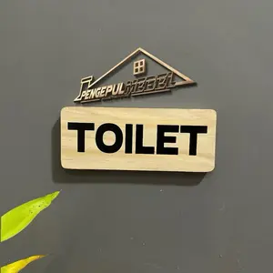 TOILET | Papan Penanda Sign Board Tulisan TOILET Tempel BOLD TEGAS Kayu Sticker