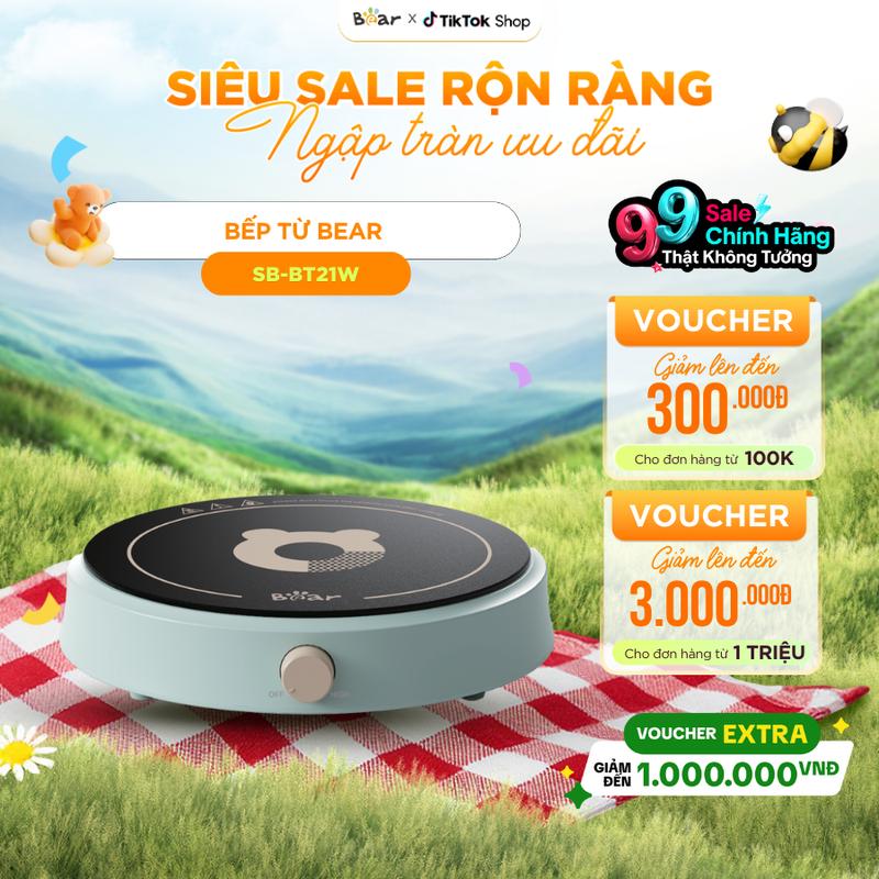 [Ưu Đãi Sốc] Bếp Điện Từ Đơn BEAR Bếp Từ Đa Năng Nhỏ Gọn Bếp Điện Đun Nhanh Tiết Kiệm Điện Năng 8 Mức Nhiệt Đun Được Nhiều Loại Nồi SB-BT21W