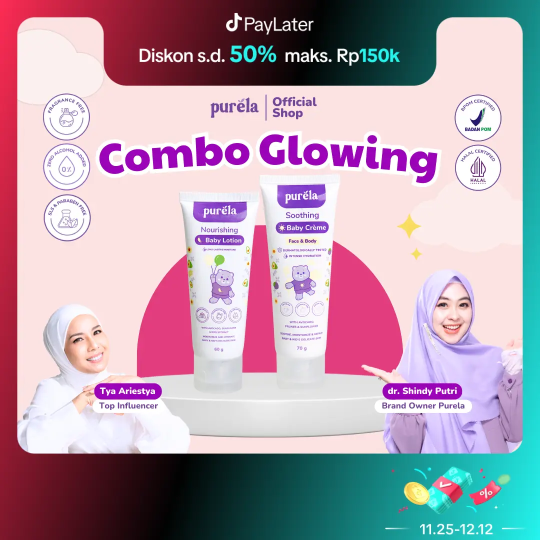 [Official] COMBO GLOWING  Nourishing Baby Lotion & Soothing Baby Crème)- Natural Organik