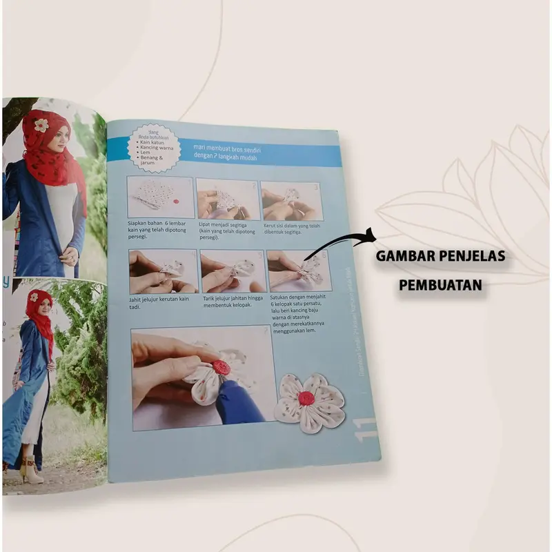 Inspirasi Cantik Korsase & Gaya Hijab – 24 Kreasi Korsase Hijab yang Simpel & Mudah Dipraktikkan | Buku Panduan Kreatif Membuat Aksesori Korsase Cantik untuk Mempercantik Berbagai Gaya Hijab.