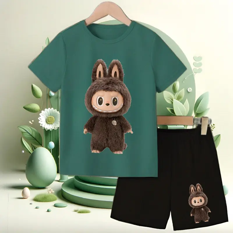 baju anak setelan karakter labubu coklat-anak cowok cewek Fashion 6