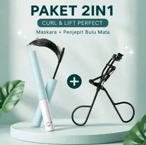 Maskara + Penjepit Bulu Mata / Maskara Toska Anti Air / Tahan Lama / Mascara Tosca Pelentik dan Volume Gratis Penjepit Bulu Mata / Makeup viral Waterproof sudah sama jepitan bulu mata