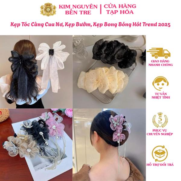 Kẹp Tóc Càng Cua Nơ, Kẹp Bướm, Kẹp Bong Bóng Hót Trend 2025