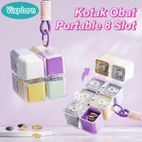 Gambar Kotak Obat Portable 8 Slot / Kotak Obat Kubus Magnetik Portable Daily Medicine Vitamin Pill Penyimpanan Obat Kubus Magnetic Anti Debu - Berwarna dari Vixplorn official Kab. Tangerang 1 Tokopedia