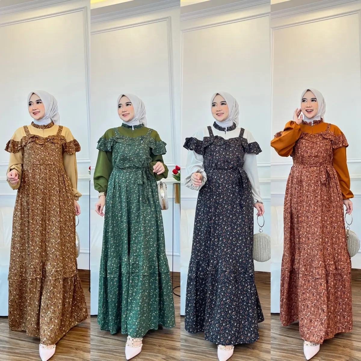 Felicia Dress Gamis Simple Cantik wanita Muslim