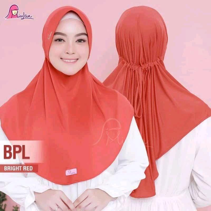 Jilbab BPL Miulan,jilbab instan,jilbab bergo tali serut. Kerudung Wanita Muslim Dewasa Nyaman Panjang Santai 7