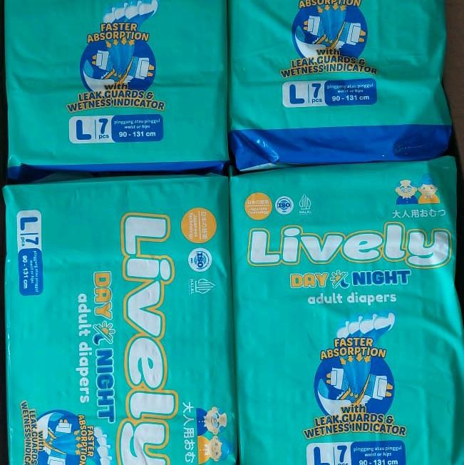 Lively Adult Diapers Popok Perekat Dewasa Siang Malam M8 L7 XL6 6