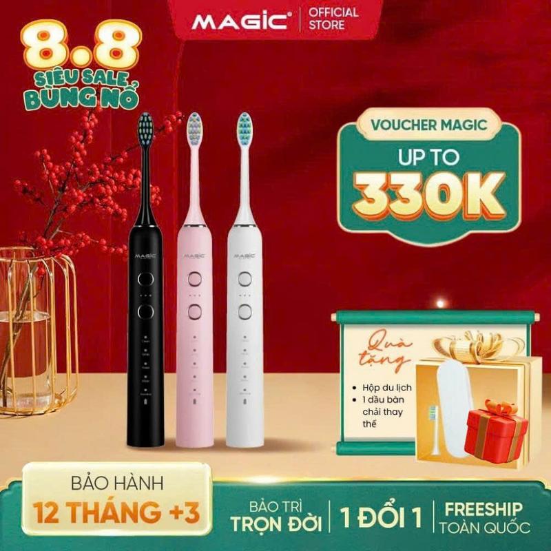 [LIVE] Bàn Chải Điện Hỗ Trợ Trắng Răng Magic B-22, 5 chế độ và 3 cấp độ đánh răng, bảo hành 12 tháng