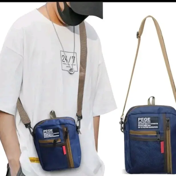 Tas Selempang Bahu Pria PEGE Selempang Kotak Simpel Kasual Untuk Sehari hari 0