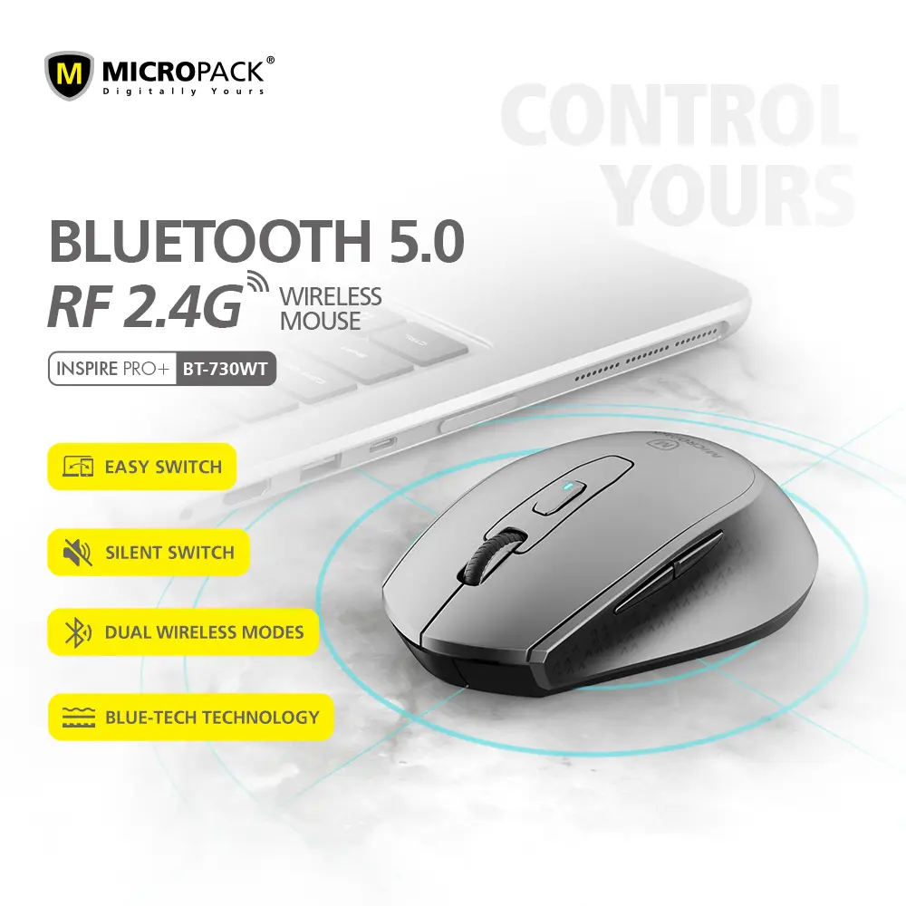 Wireless Bluetooth Mouse  DUAL WIRELESS MODES MP-730