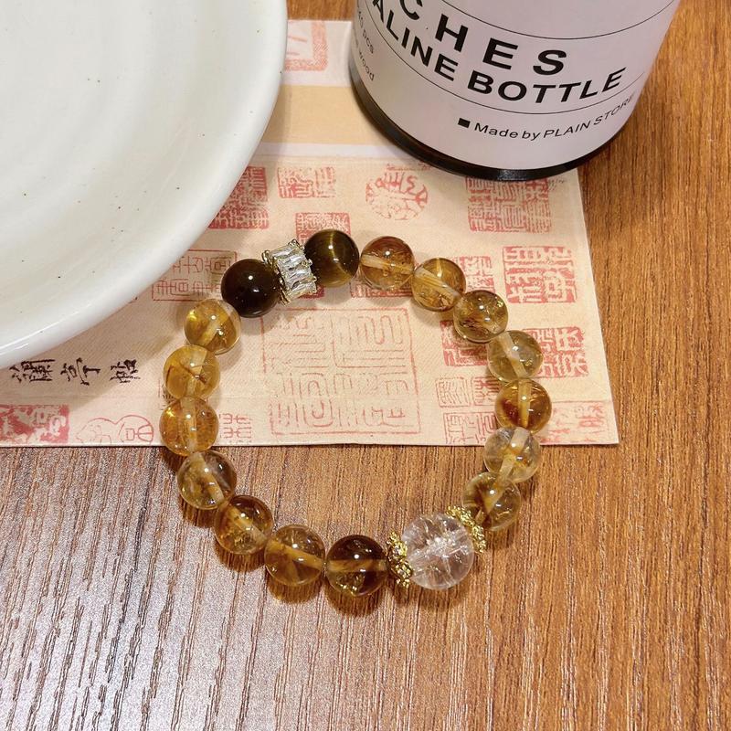 Product Introduction of Natural Yellow Tower Crystal Wealthy Hand String Fine Flash Transport Bead Attracts Wealth Fortune crystal  jewellery 1