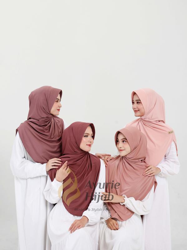 AYURIE - Mala Instan Hijab Ped Syar'i Jersey Premium Oval Simpel langsung Slup Kerudung Nyaman Adem Anti Ribet Mulsim Khimar Sporty 3