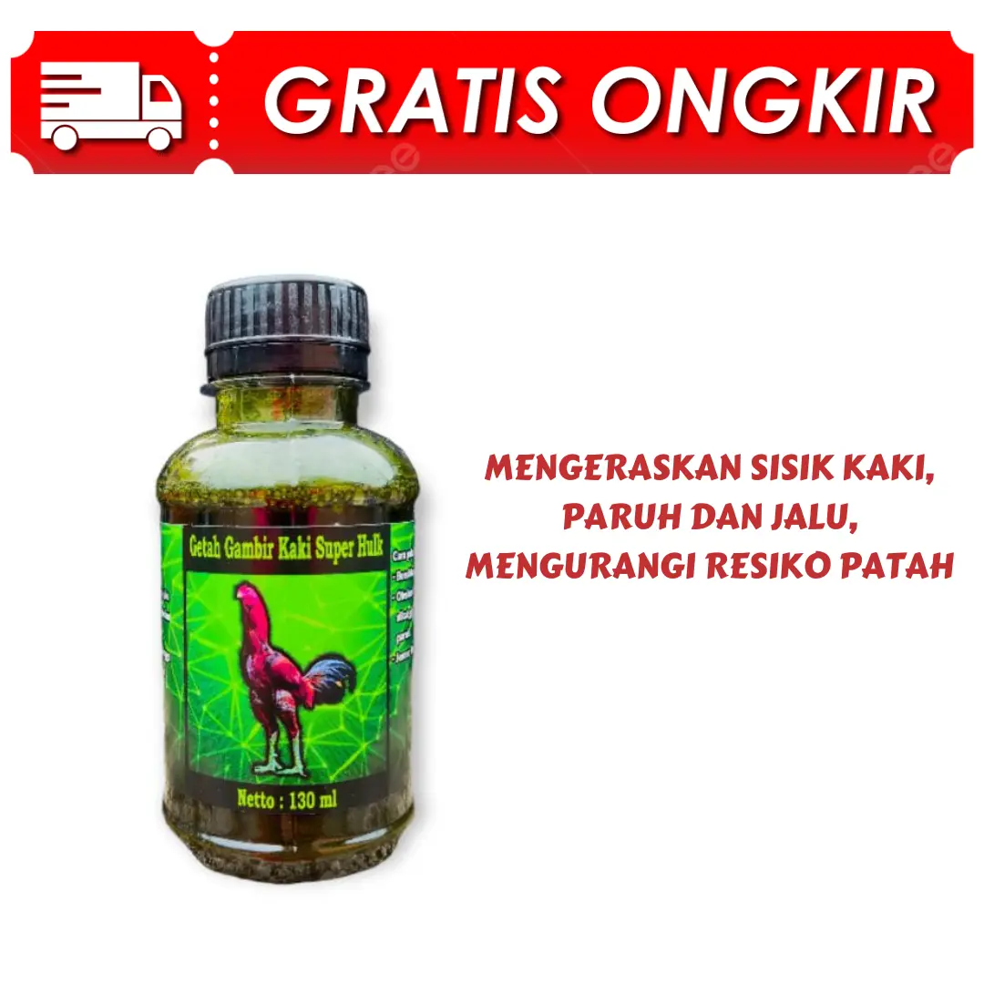 Getah Gambir Kaki Super Hulk - Serbuk Sisik Kaki botol untuk Ayam Laga