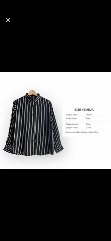 Kemeja salur atasan wanita bahan rayon premium
