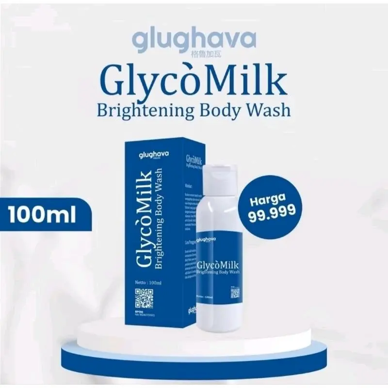 GLUGHAVA GLYCOMILK BRIGHTENING BODY WASH 100ML | SABUN CAIR | SABUN MANDI SUSU | MEMBERSIHKAN | MENCERAHKAN KULIT Soap Pencerah