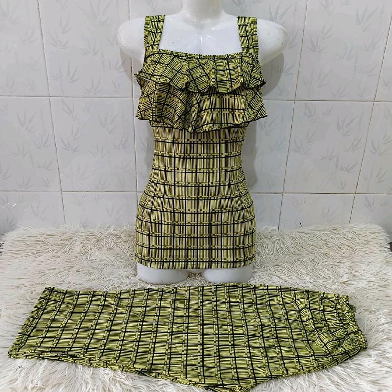 ĐỒ BỘ QUẦN LỬNG qua gối thun ati mềm mịn, áo bèo 2 tầng dễ thương dành cho nữ mặc nhà 5
