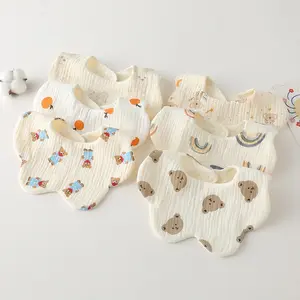 WNDR Celemek Bayi | Bib Bayi | Tatakan Iler Aesthetic Premium 6 Lapis Kain Katun Muslin Organik 360 derajat Korean 0-3 Tahun