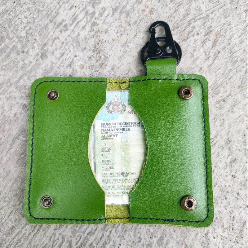 Dompet STNK Kulit Sapi Asli Pull Up Elegan untuk Pria - Kartu 0