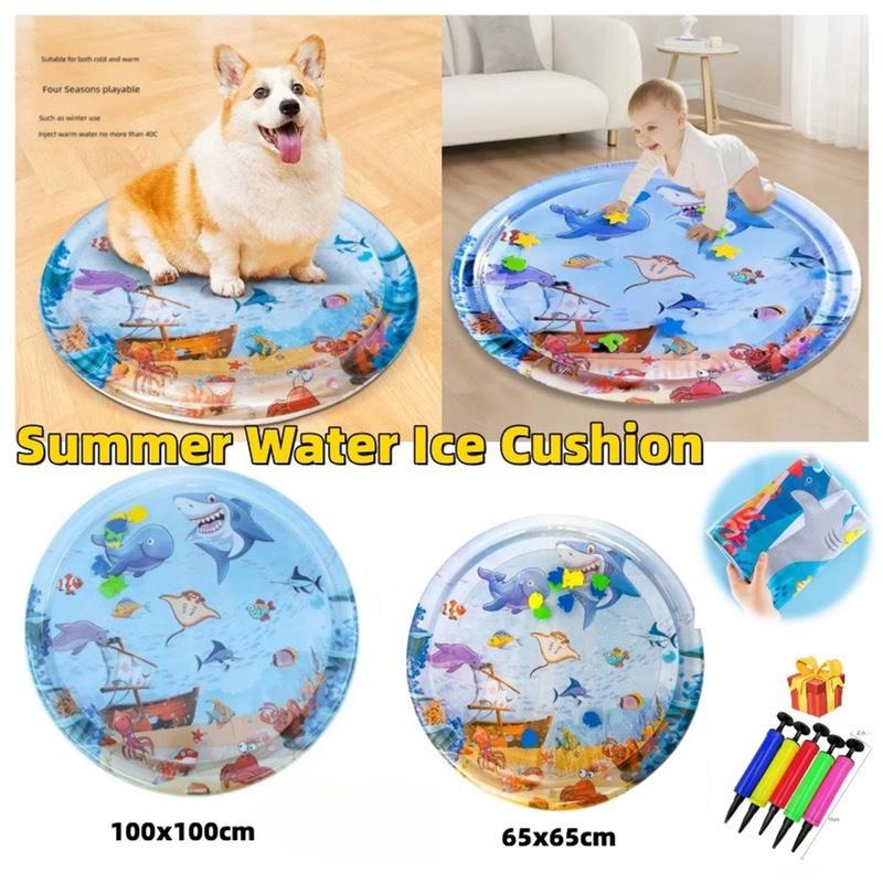 [TẶNG BƠM ĐƯỜNG KÍNH 105CM] Thảm Nước Nhún 1m Cho Bé Đệm Nước Mát Mùa Hè Đại Dương Cho Bé 5