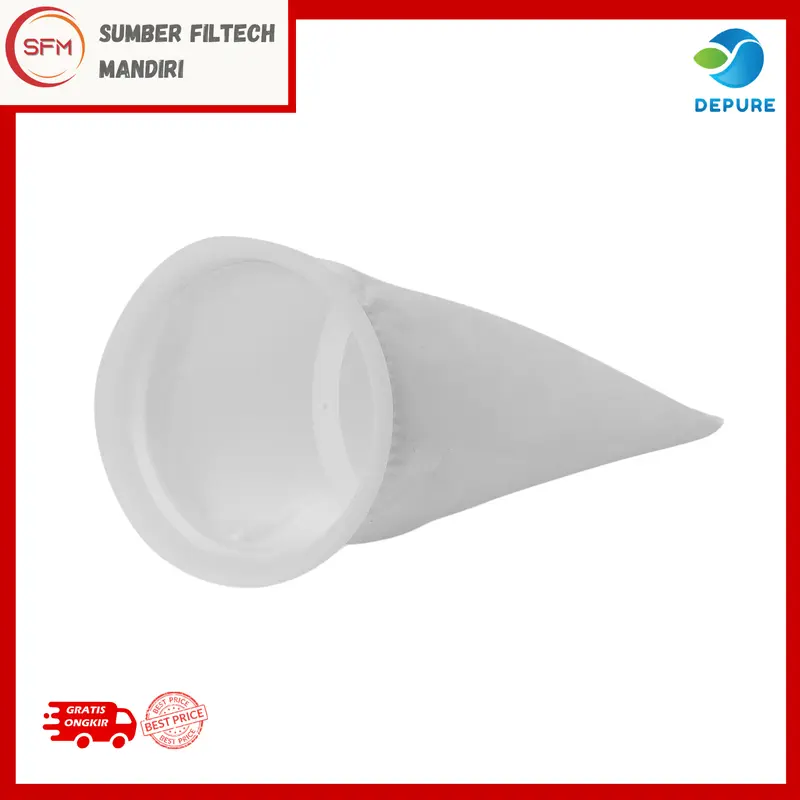 Depure Filter Bag Saringan Air Polyester (PE)  1, 5,10, 25, 50, 100, 150 Micron (7" x 32") (Saringan Toren) 1