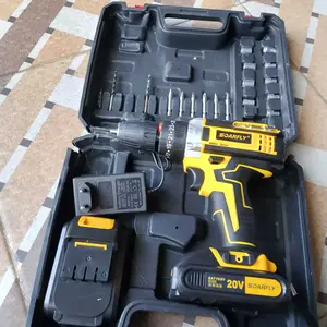 【Gajian Sale】SOARFLY 20V Mesin Bor Baterai lithium Cordless Drill lmpact  Tangan Bor cas murah komplit Bisa besi beton kayu