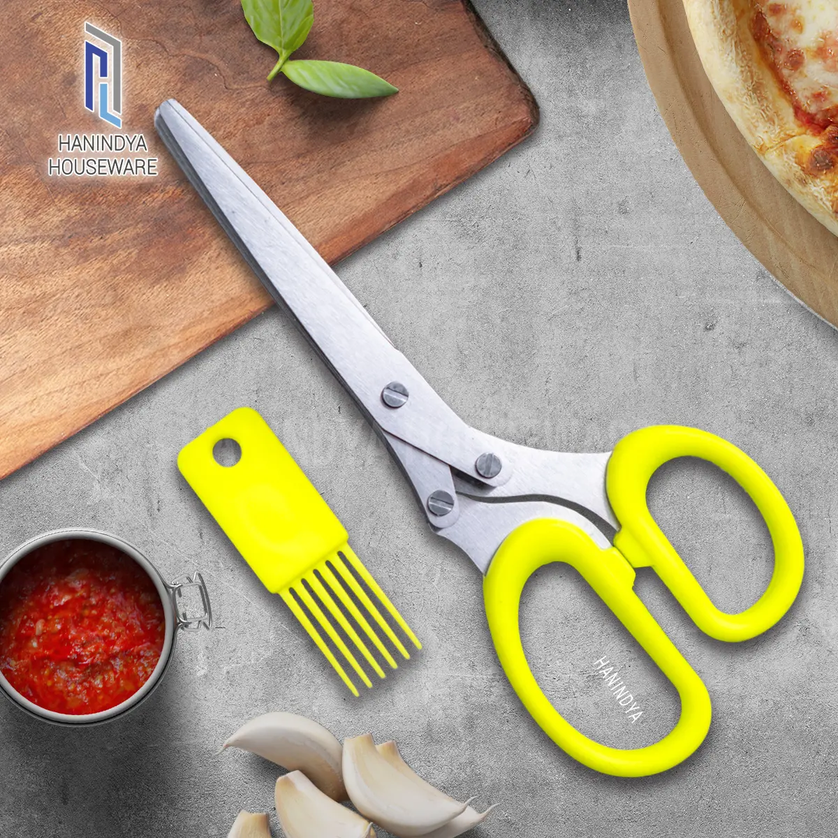 Gunting 5 lapis gunting herbal pencincang daun sayur sayuran 5 mata serbaguna Herb Scissor