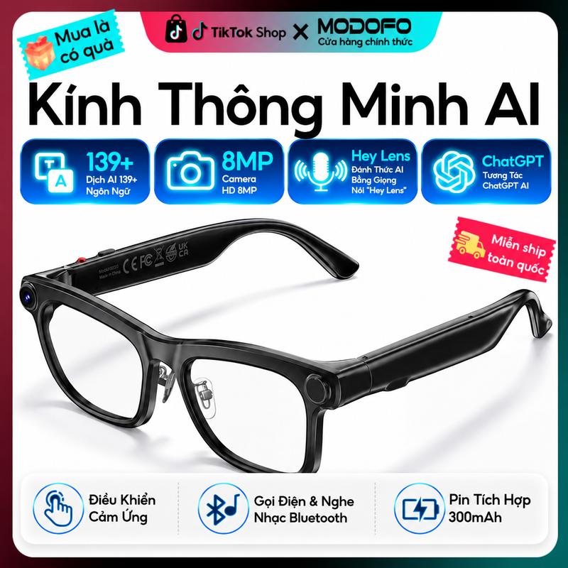 Có Camera 8MP, Quay Video(POV) Full HD 1080P, Dịch 139+ Ngôn Ngữ, Điều Khiển Giọng Nói, Hỗ trợ dịch thuật thời gian thực bằng ChatGPT, Khám phá cuộc sống theo cách mới