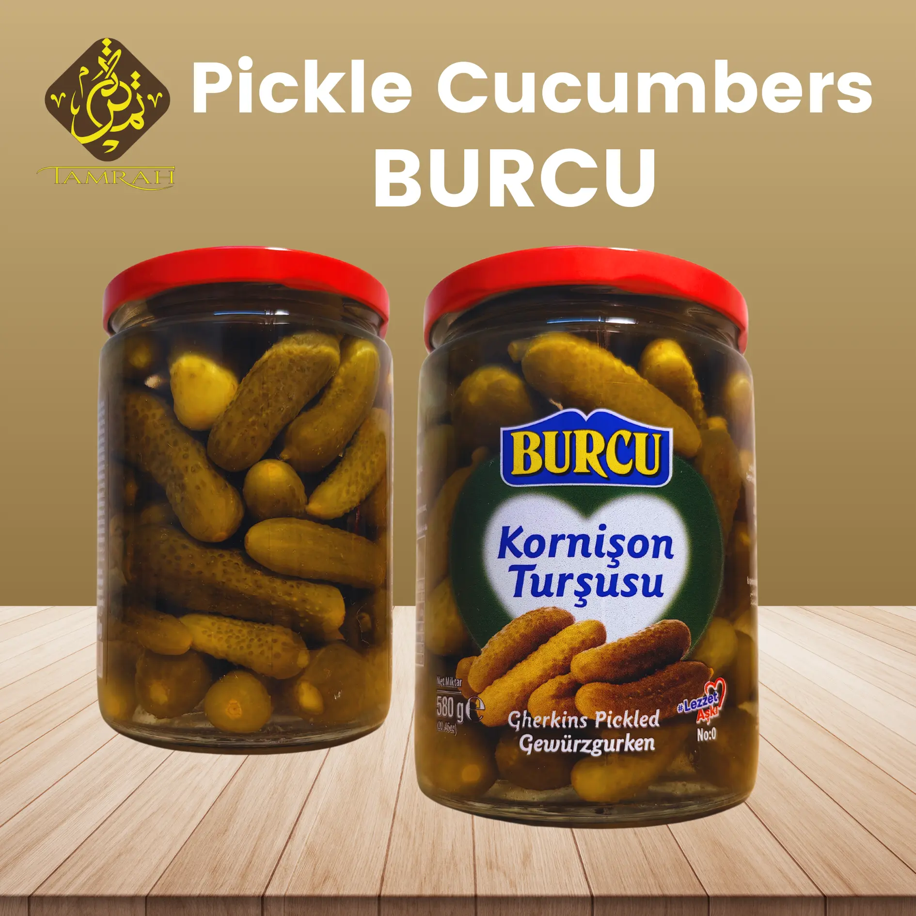Burcu Pickle Cucumbers / Jeruk Mentimun / Pickle Cucumbers / High Quality /  Net Weight 580gm / Pickle / Food