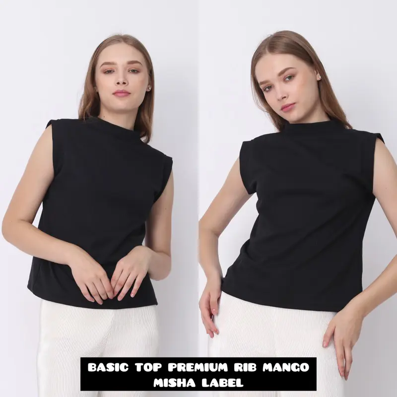 (PREMIUM) Inner Tanpa Lengan Bahan Knit Mango Premium By Misha Label 3