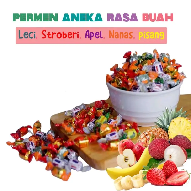 XIOA Mimi Permen Aneka Rasa 500g (Isi -/+ 250pcs) - Cemilan Lemon Jelly Toples - Susu, Snack, Food, Kering, Makanan 3