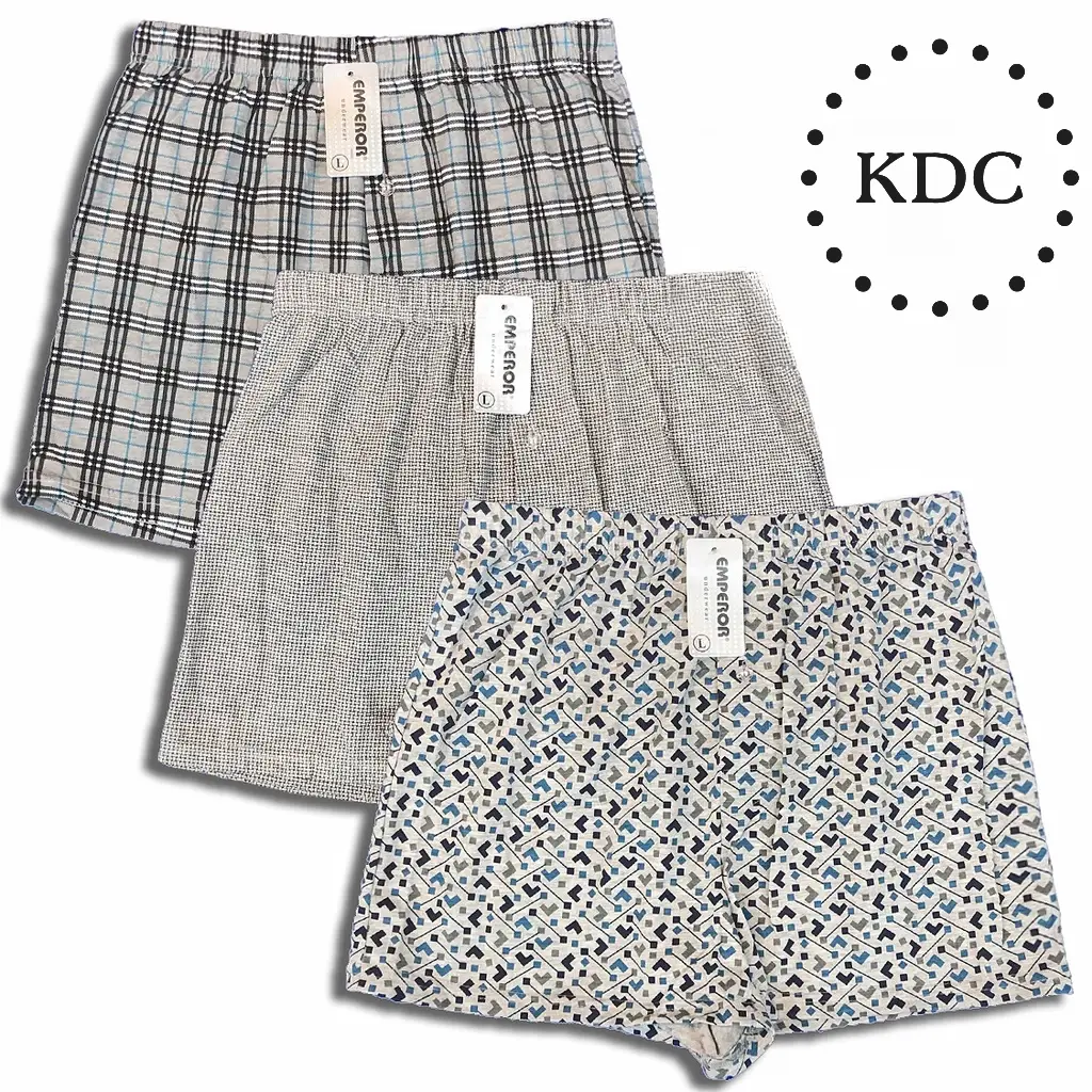 KDC Emperor Men's 100% Cotton Boxer Shorts High Quality Plus Size Underpants For Men M-4XL 1PCS