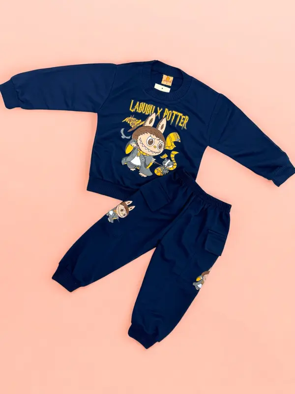 Baju anak laki-laki viral labubu X Harry Potter Stelan panjang labubu anak laki-laki / unisex / untuk anak 1-8 Tahun (Edisi Labubu) 6