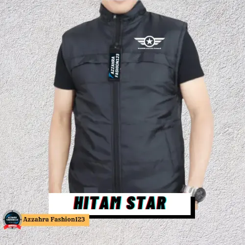 Rompi Motor Pria STAR SPEED bikers / vest parasut Lapangan Outdoor tebal ukuran jumbo Casual Hitam Keren