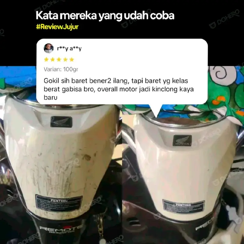 Dohero nobaret | Compound penghilang baret ringan motor dan mobil kemasan 50gr 4