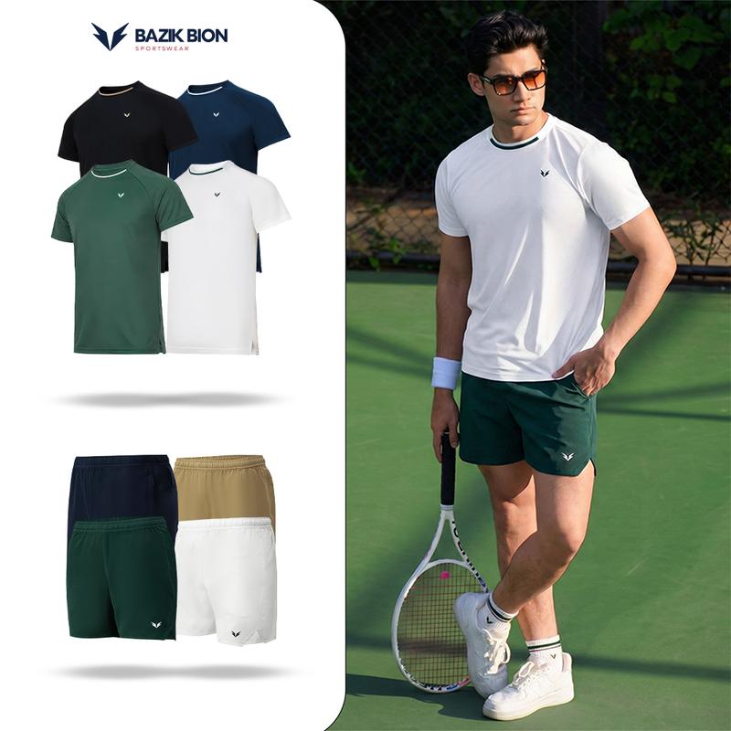 Quần Áo Thể Thao Nam Bazik Bion Pickleball SPIN 01 PHỐI BO CỔ Siêu Nhẹ, Thoáng Khí, Vận Động Thoải Mái - A46