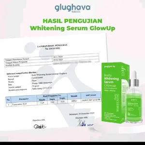 GLUGHAVA Body Whitening Serum GlowUp 50ml dengan 10% Niacinamide & 3% Tranexamic Acid Mencerahkan Kulit dan Memudarkan Bintik Hitam