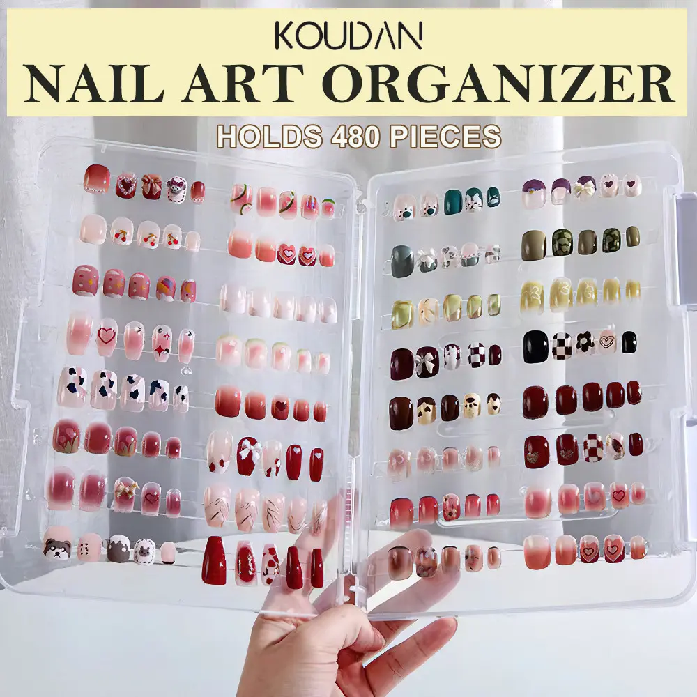 Fake Nails Storage Box Manicure Tools Nail Plate High Capacity Free Tape KOUDAN