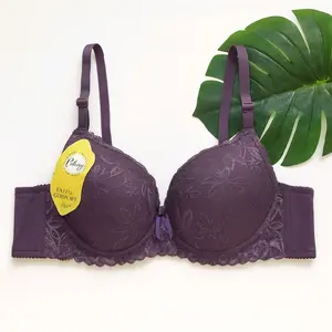 Bra Wanita Busa Sedang Kait 3 Beha Burkat Cantik Berkawat Kancing 3 Cup C Brokat Nyaman Lembut Push Up Bra