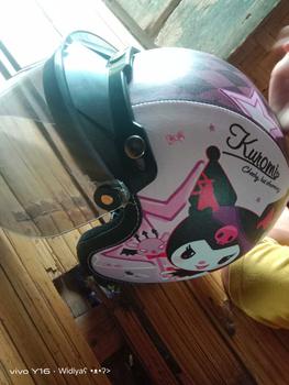 Product Review of Helm Anak Perempuan 2 sampai 7 Tahun Bogo Retro Junior Motif Kuromi Kaca Datar from u**9 1