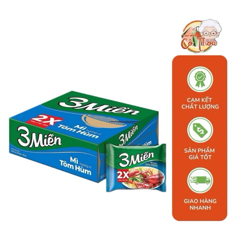 Mì ăn liền 3 miền hương vị tôm chua cay thùng 30 gói x 65g