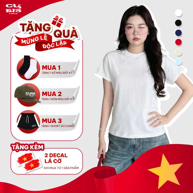 MUA LÀ CÓ QUÀ Áo Baby Tee Trơn Cổ Ôm Local Brand CUBIS LABEL Nhiều Màu Nữ Women Top Cotton Thun