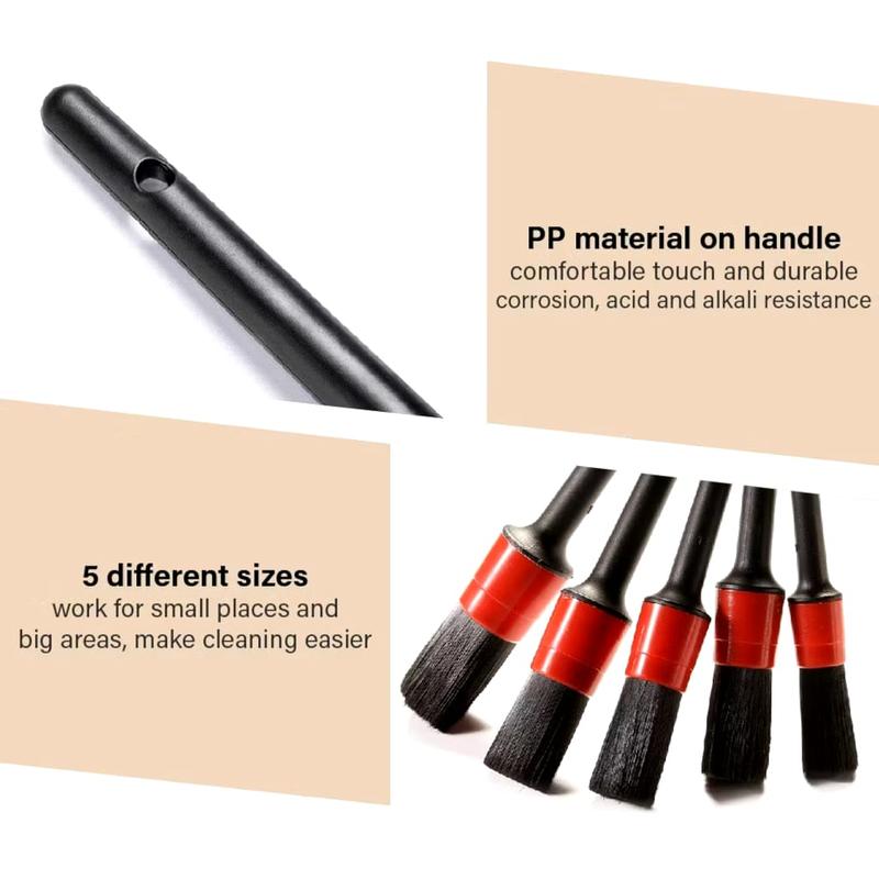 【5pcs] 1 Set Car Wash Car Detailing Brush Auto Cleaning Car Cleaning Tools Detailing Set Dashboard Accessories Automotive 2