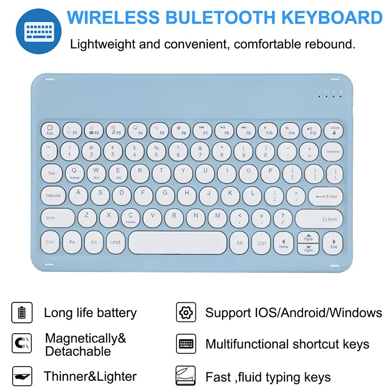 Goojodoq Bluetooth Keyboard pad phone Tablet Wireless Keyboard 4